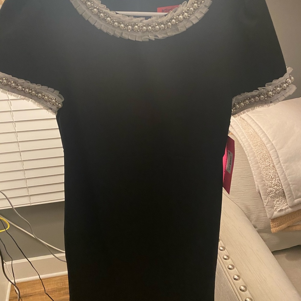 Betsey Johnson Size 2 Black Bling Bling Dress